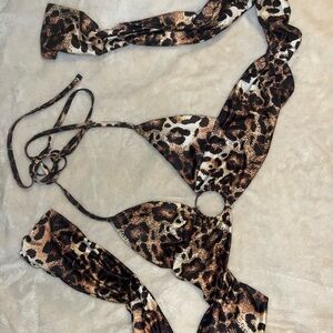 Leopard Print Adjustable Top with Ring Detail